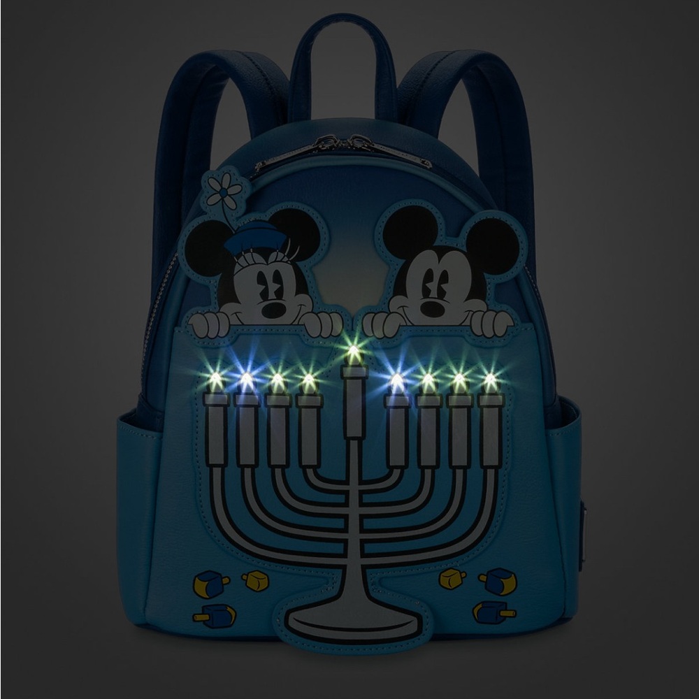 Mickey Mouse and Minnie mouse Hanukkah light up lounge fly and earrings. - Picture 3 of 6